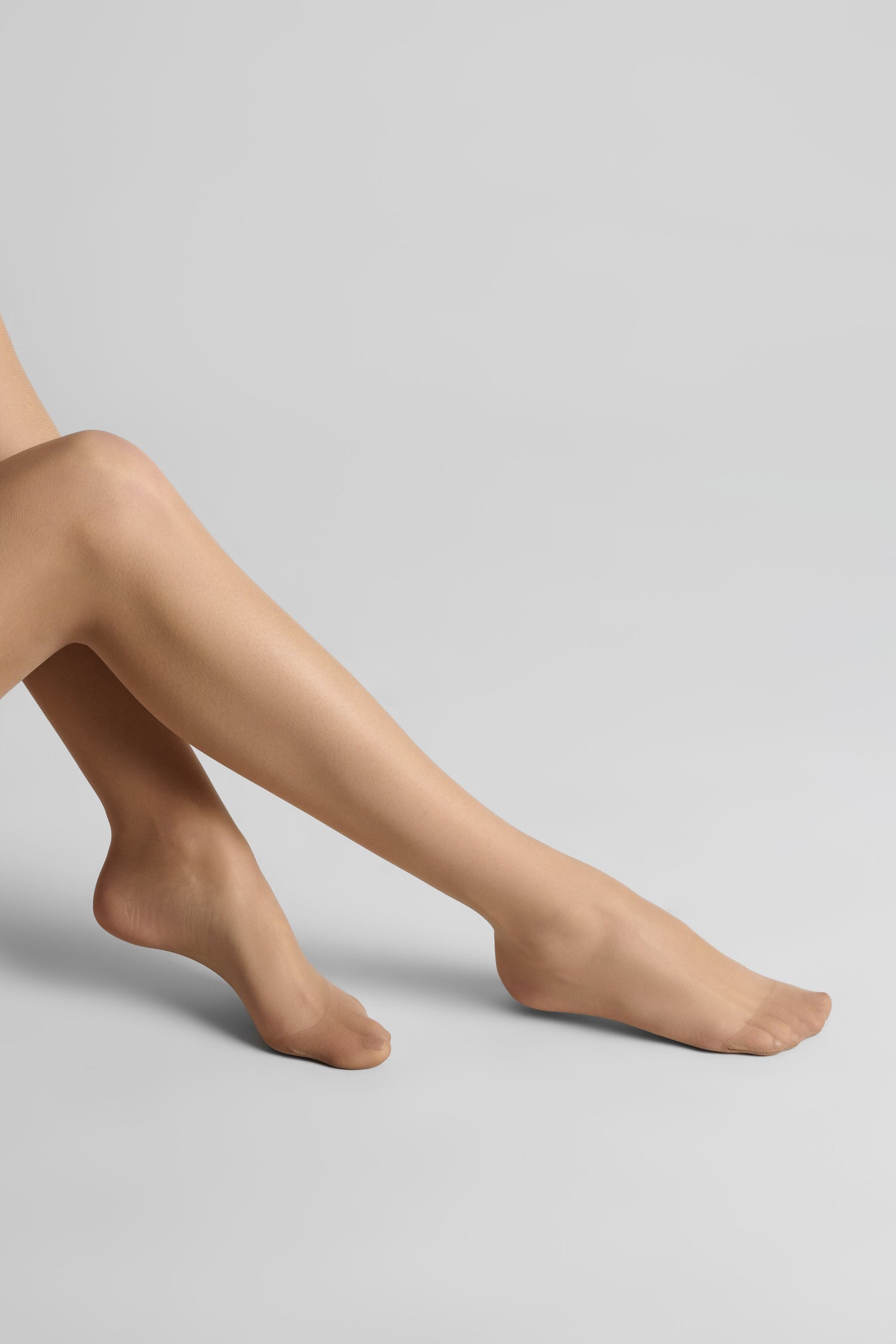 20D Silky Veil Rolled Cut Stockings - Nude - Les Coquetteries
