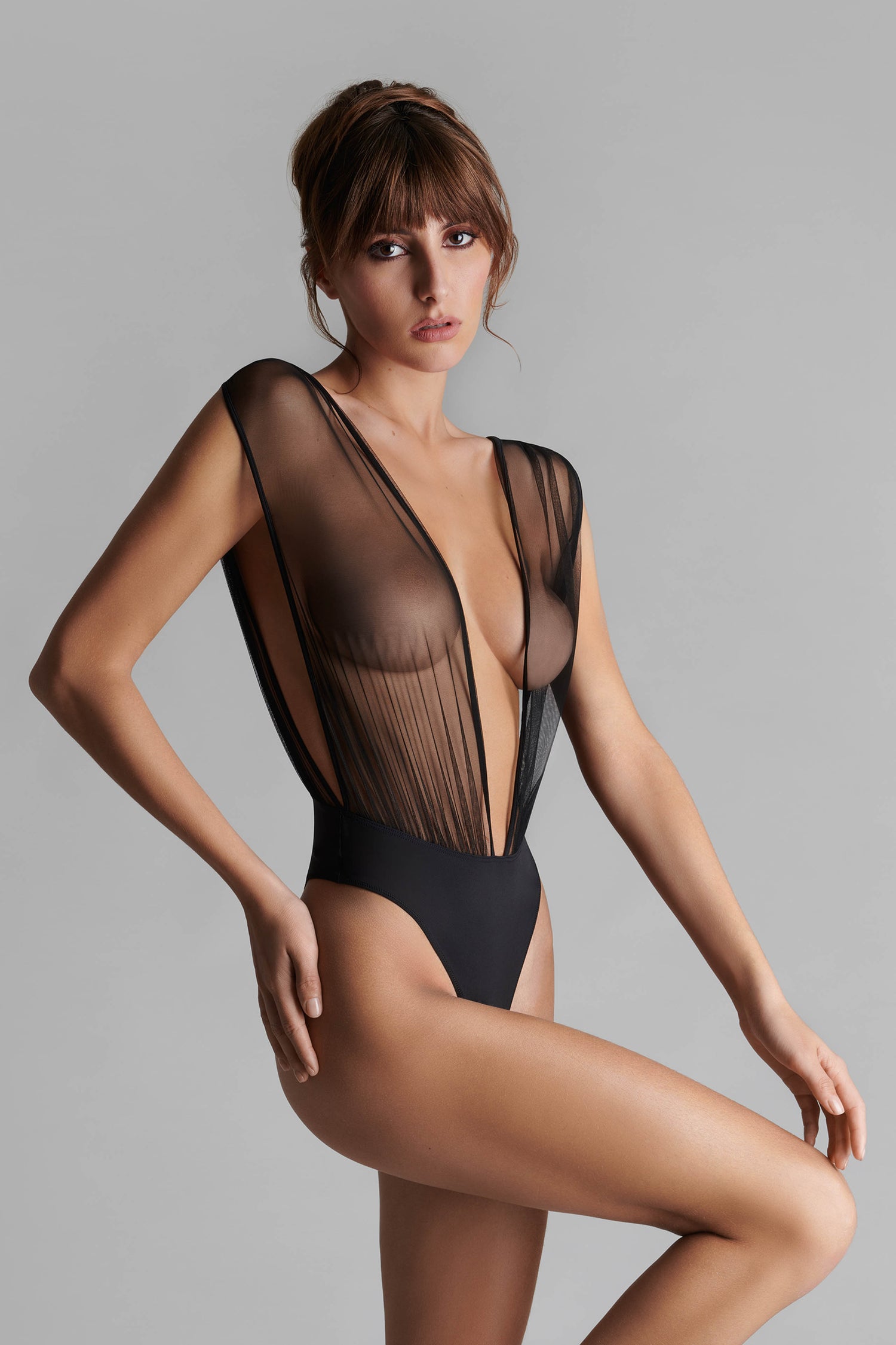 V-Neck String Body - Nuit Fauve