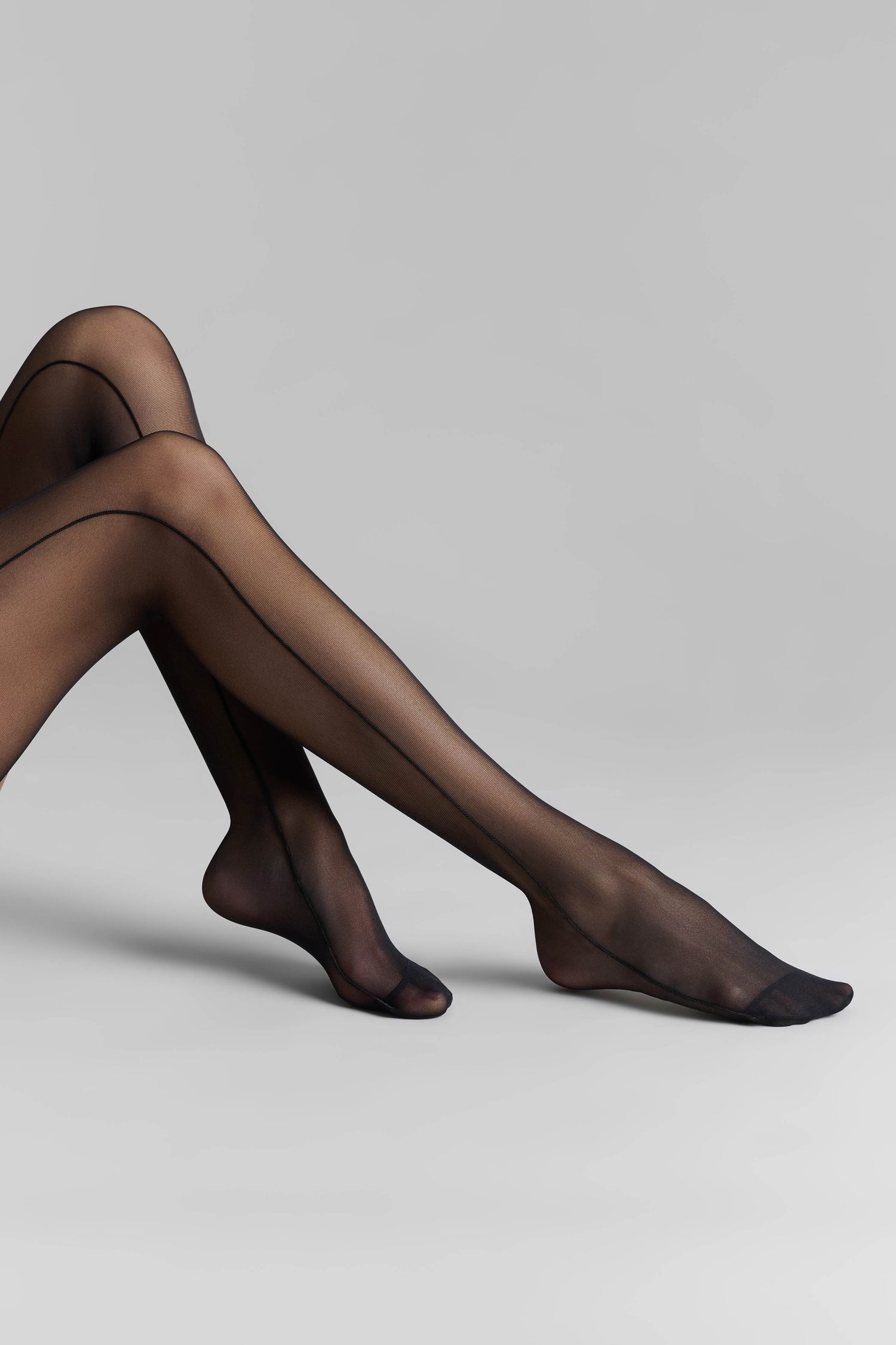 20D rolled cut stockings with side seams - Les Coquetteries